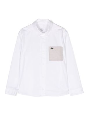 Lacoste Kids logo-appliqué long-sleeve shirt - White