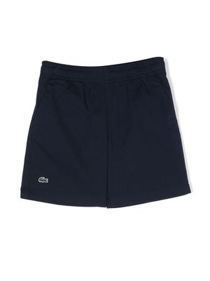 Lacoste Kids logo-appliqué track shorts - Blue