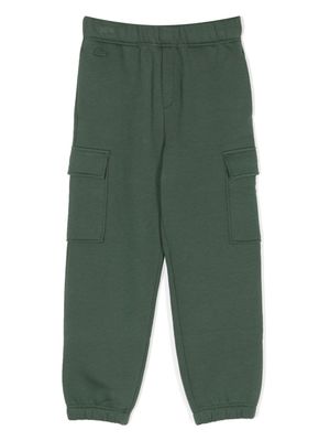 Lacoste Kids logo-embossed flannel track pants - Green