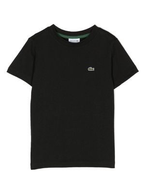Lacoste Kids logo-embroidered cotton T-shirt - Black