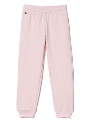 Lacoste Kids logo-embroidered cotton track pants - Pink