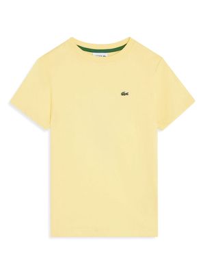 Lacoste Kids logo-embroidered crew-neck T-shirt - Yellow