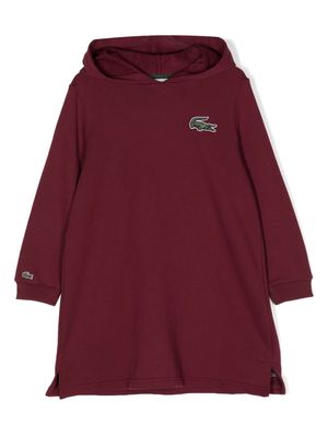 Lacoste Kids logo-embroidered hooded cotton dress