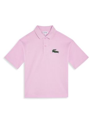 Lacoste Kids logo-embroidered polo shirt - Pink