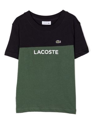 Lacoste Kids logo-patch cotton T-shirt - Green
