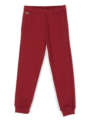 Lacoste Kids logo-patch track pants - Red