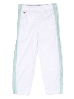 Lacoste Kids logo-patch waterproof track pants - White