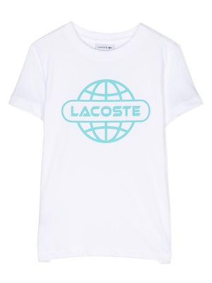 Lacoste Kids logo-print crew-neck T-shirt - White