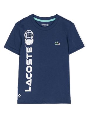Lacoste Kids logo-print jersey T-shirt - Blue