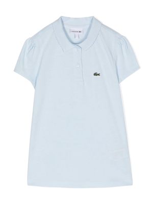 Lacoste Kids scallop-collar cotton polo shirt - Blue