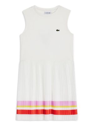 Lacoste Kids sleeveless pleat-skirt dress - White