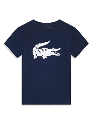 Lacoste Kids Sport Croc-print T-shirt - Blue