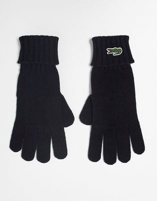 Lacoste knit gloves in black