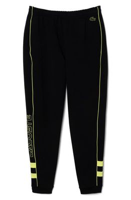Lacoste Knit Track Pants in Noir/Limeira