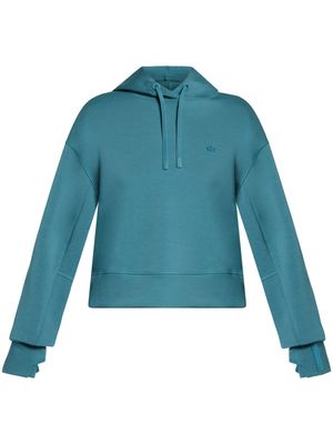 Lacoste logo-applique cotton hoodie - Blue