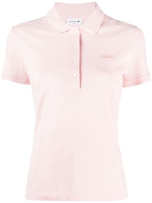 Lacoste logo-appliqué cotton polo shirt - Pink
