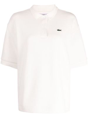 Lacoste logo-appliqué cotton polo shirt - White