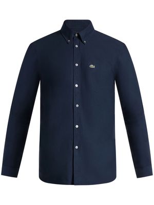 Lacoste logo-appliqué cotton shirt - Blue