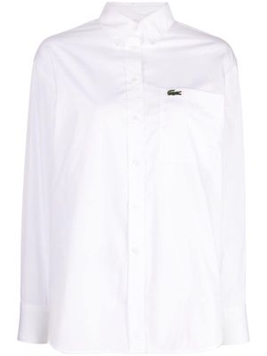 Lacoste logo-appliqué cotton shirt - White
