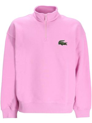 Lacoste logo-appliqué cotton sweatshirt - Pink