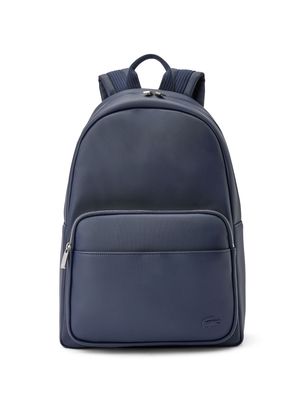 Lacoste logo-appliqué faux-leather backpack - Blue