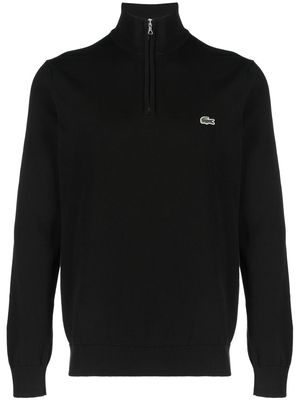 Lacoste logo-appliqué half-zip jumper - Black