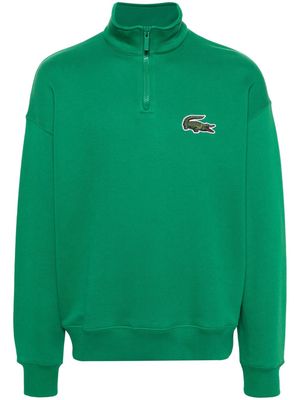 Lacoste logo-appliqué half-zip sweatshirt - Green