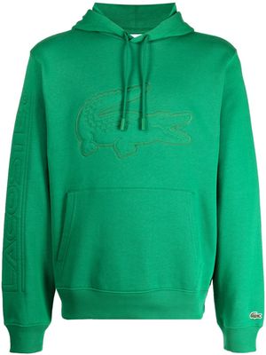Lacoste logo-appliqué jersey hoodie - Green