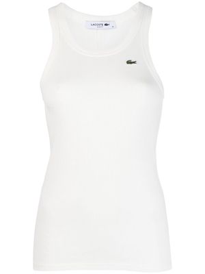 Lacoste logo-appliqué knitted tank top - White