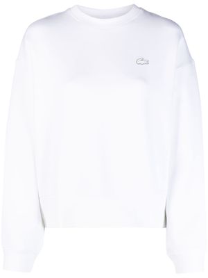 Lacoste logo-appliqué long-sleeve sweatshirt - White