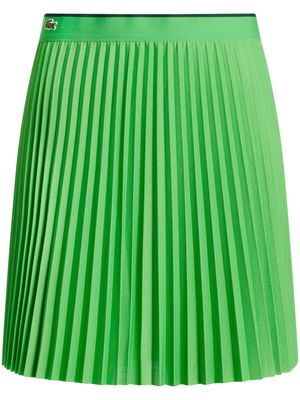 Lacoste logo-appliqué pleated mini tennis skirt - Green