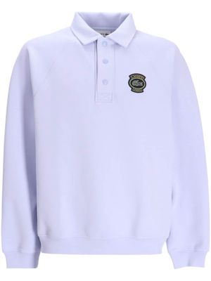 Lacoste logo-appliqué polo-collar sweatshirt - Blue
