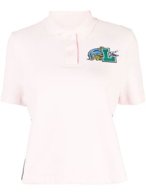 Lacoste logo-appliqué polo shirt - Pink