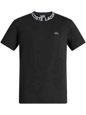 Lacoste logo-collar cotton piqué T-shirt - Black