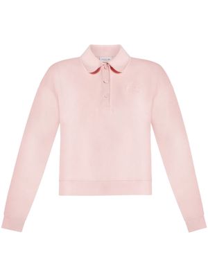 Lacoste logo-embossed cotton sweatshirt - Pink