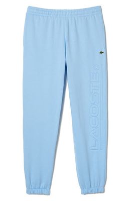 Lacoste Logo Embossed Sweatpants in Blue Panorama