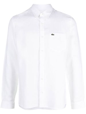 Lacoste logo-embroidered button-down shirt - White