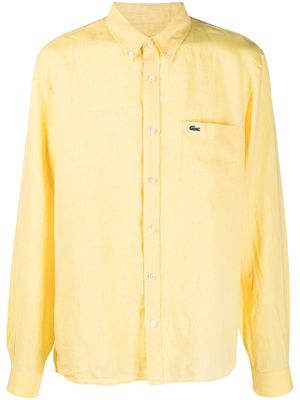 Lacoste logo-embroidered button-down shirt - Yellow