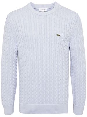 Lacoste logo-embroidered cable-knit jumper - Blue
