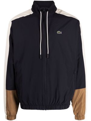 Lacoste logo-embroidered colour-block jacket - Blue