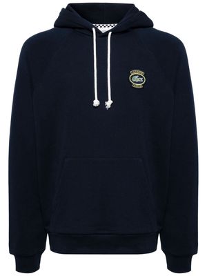 Lacoste logo-embroidered cotton hoodie - Blue