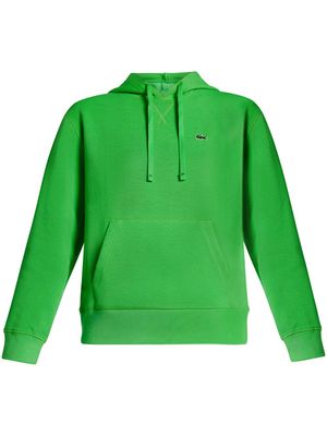 Lacoste logo-embroidered cotton hoodie - Green
