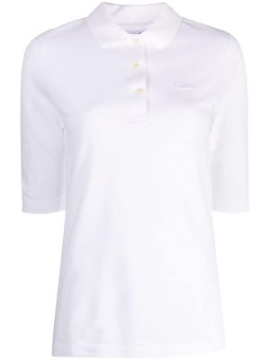 Lacoste logo-embroidered cotton polo shirt - White