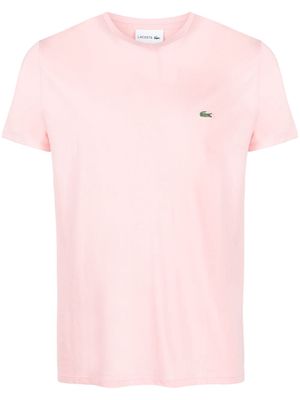 Lacoste logo-embroidered cotton T-shirt - Pink