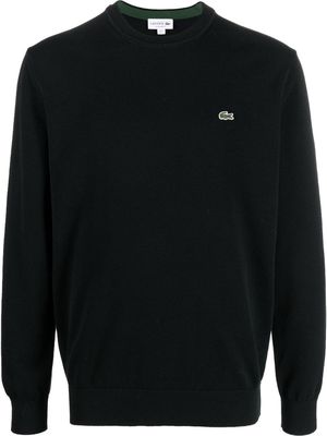 Lacoste logo-embroidered crew-neck jumper - Black