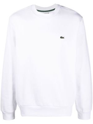 Lacoste logo-embroidered crew neck jumper - White