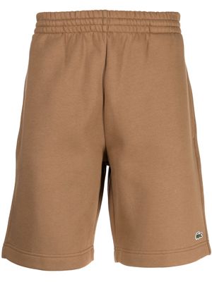 Lacoste logo-embroidered jersey shorts - Brown