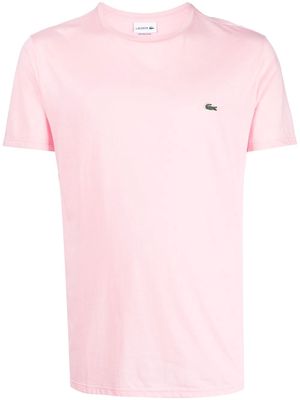 Lacoste logo-embroidered pima cotton T-shirt - Pink