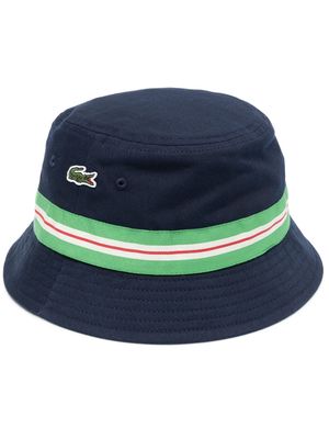 Lacoste logo-patch bucket hat - Blue