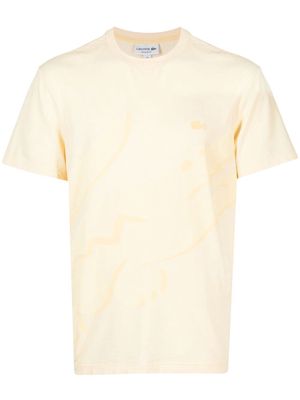 Lacoste logo-patch cotton-blend T-shirt - Yellow